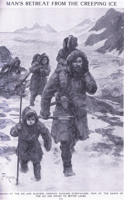 La retirada del hombre del hielo que avanza de Amedee Forestier